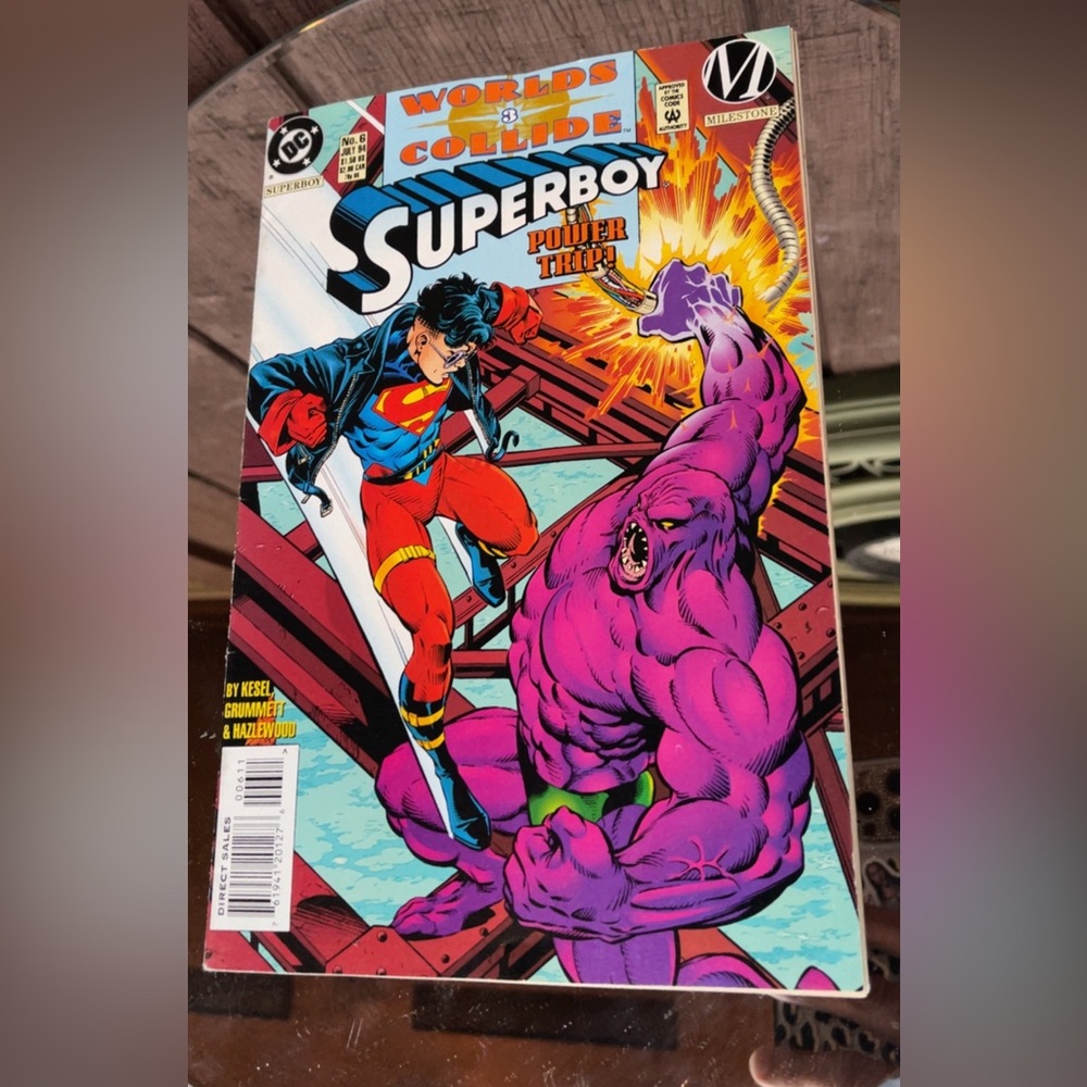 Superboy (1993-) #6, featuring the story "Worlds Collide: Power Trip!"